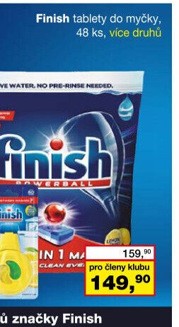 Finish tablety do myčky, 48 ks, více druhů