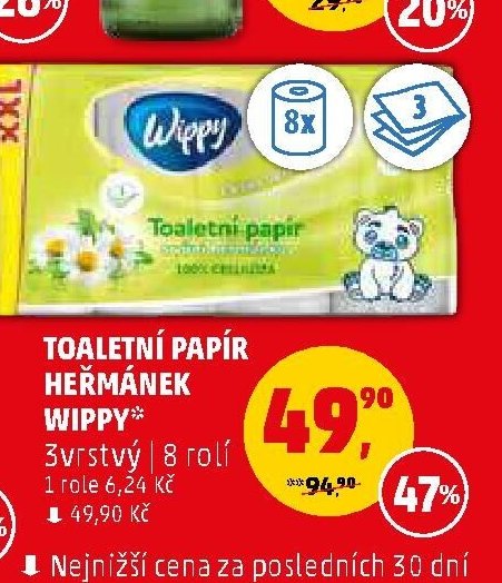TOALETNÍ PAPÍR HEŘMÁNEK WIPPY