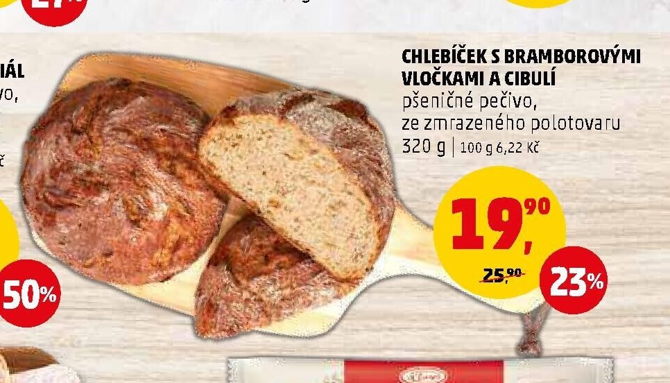 CHLEBÍČEK S BRAMBOROVÝMI VLOČKAMI A CIBULÍ