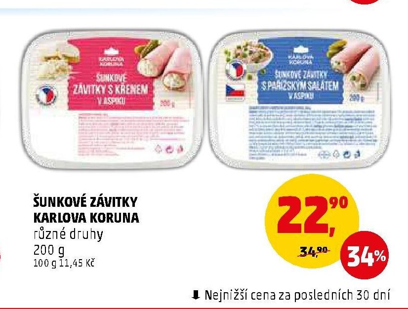 Šunkové závitky Karlova Koruna
