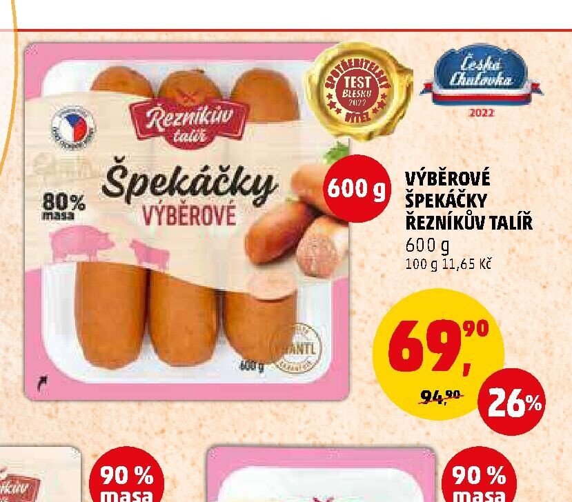VÝBĚROVÉ ŠPEKÁČKY ŘEZNÍKŮV TALÍŘ