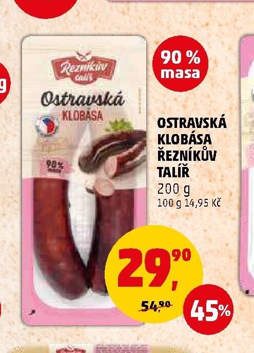 OSTRAVSKÁ KLOBÁSA ŘEZNÍKŮV TALÍŘ