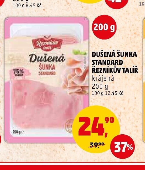 DUŠENÁ ŠUNKA STANDARD ŘEZNÍKŮV TALÍŘ