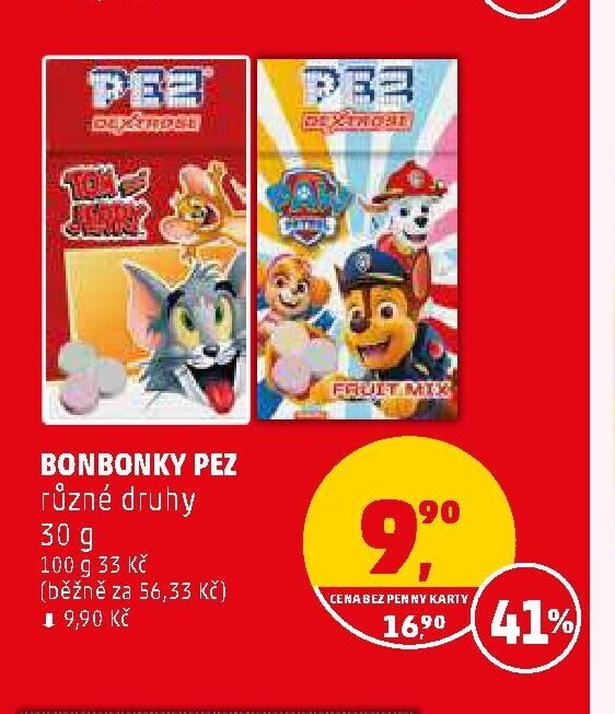 BONBONKY PEZ různé druhy
