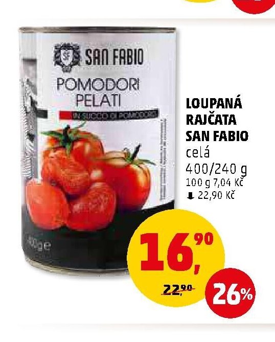 Loupaná rajčata San Fabio celá 400/240 g