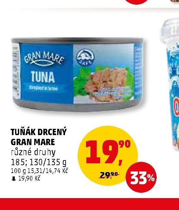 Tuňák drcený Gran Mare různé druhy 185; 130/135 g