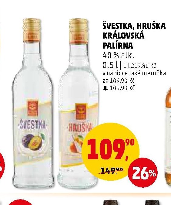 Švestka, Hruška Královská palírna 0,5 l