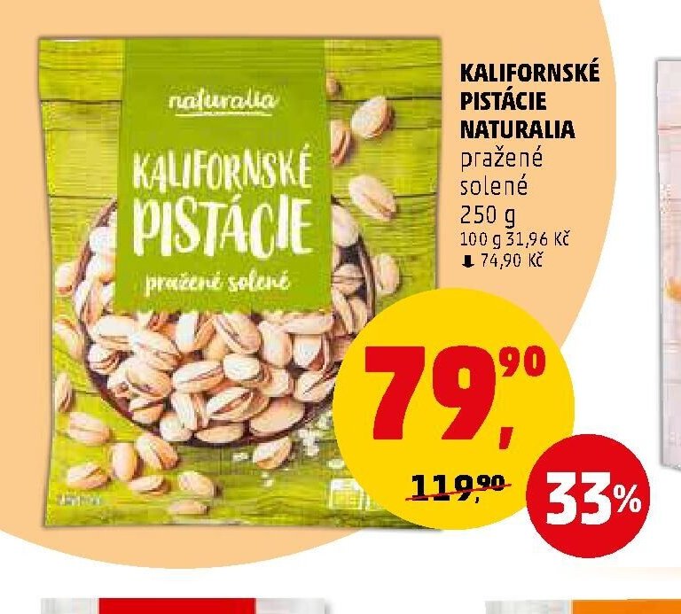 KALIFORNSKÉ PISTÁCIE NATURALIA pražené solené 250 g
