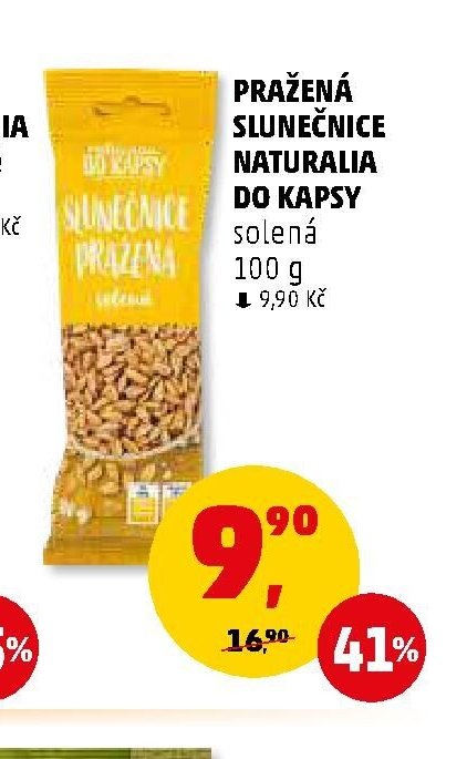 PRAŽENÁ SLUNEČNICE NATURALIA DO KAPSY solená 100 g