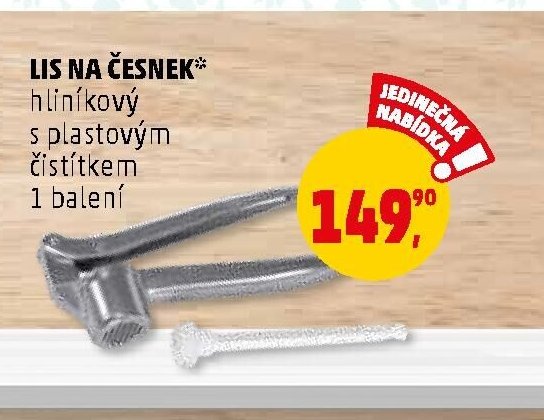 LIS NA ČESNEK hliníkový s plastovým čistítkem