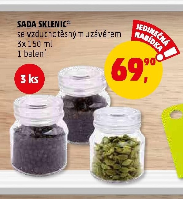 SADA SKLENIC se vzduchotěsným uzávěrem