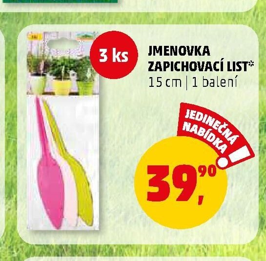 Jmenovka zapichovací list
