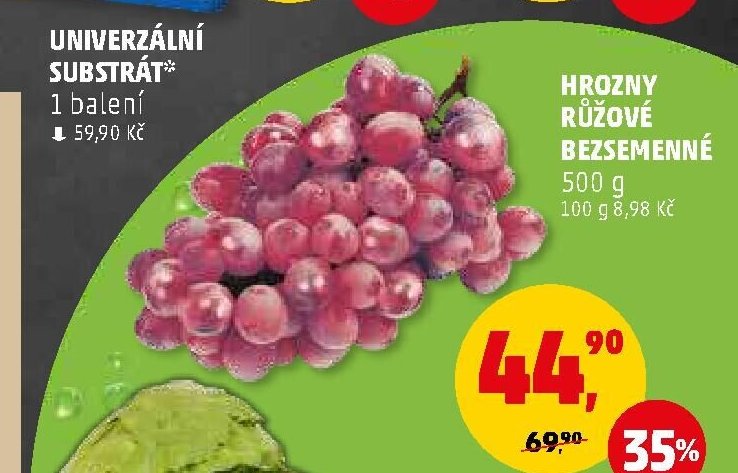 Hrozny růžové bezsemenné