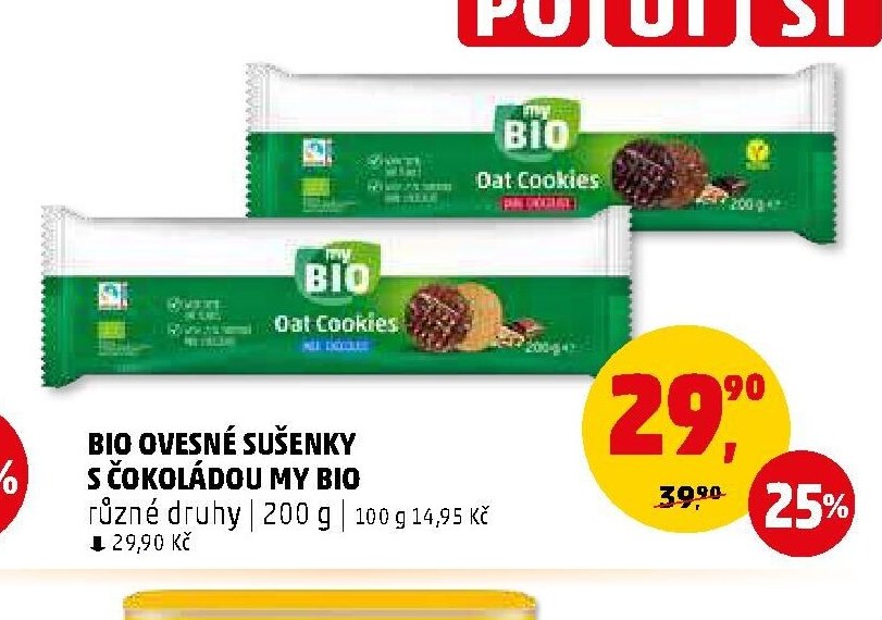 BIO OVESNÉ SUŠENKY S ČOKOLÁDOU MY BIO