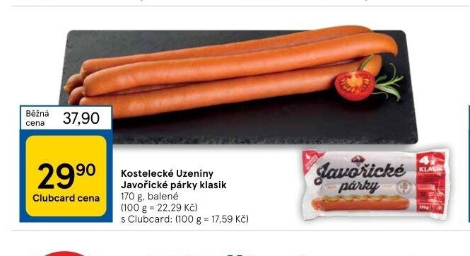 Kostelecké Uzeniny Javořické párky klasik