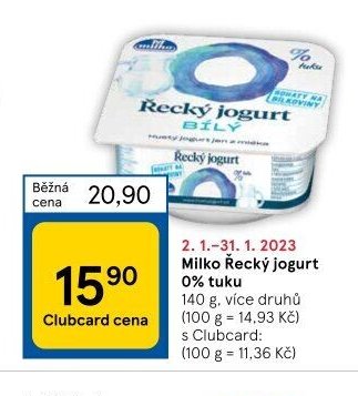 Milko Řecký jogurt 0% tuku