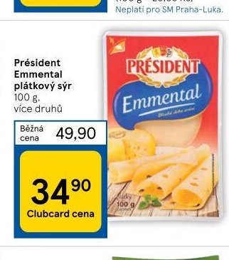 Président Emmental plátkový sýr