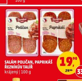 SALÁM POLIČAN, PAPRIKÁŠ ŘEZNÍKŮV TALÍŘ