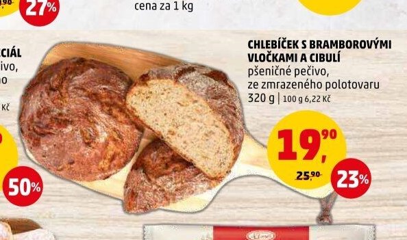 CHLEBÍČEK S BRAMBOROVÝMI VLOČKAMI A CIBULÍ