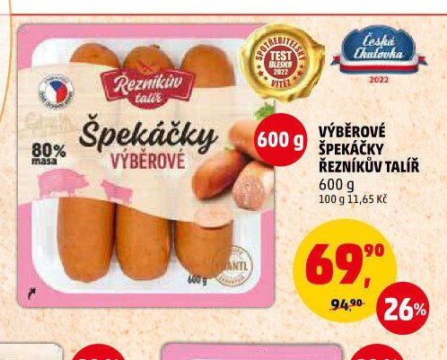 VÝBĚROVÉ ŠPEKÁČKY ŘEZNÍKŮV TALÍŘ