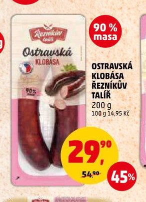 OSTRAVSKÁ KLOBÁSA ŘEZNÍKŮV TALÍŘ