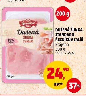 DUŠENÁ ŠUNKA STANDARD ŘEZNÍKŮV TALÍŘ krájená