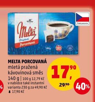 Melta porcovaná mletá pražená kávovinová směs