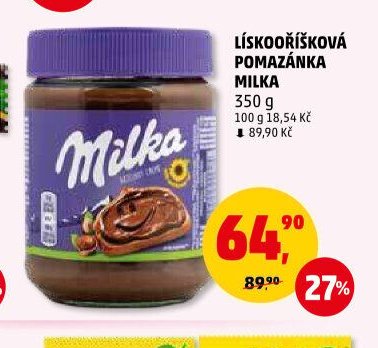 Lískooříšková pomazánka Milka