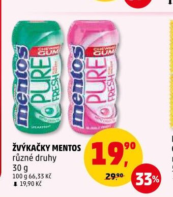 Žvýkačky Mentos různé druhy