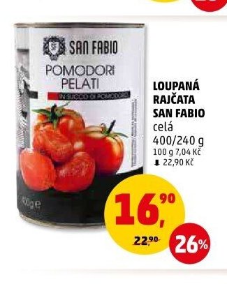 Loupaná rajčata San Fabio celá 400/240 g