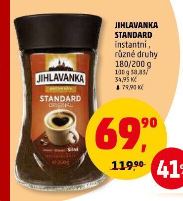 JIHLAVANKA STANDARD instantní, různé druhy 180/200 g