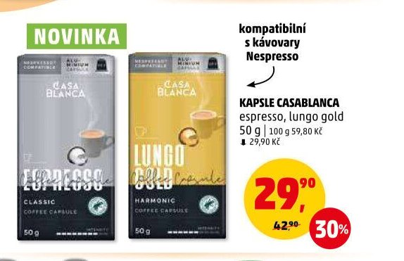 KAPSLE CASABLANCA espresso, lungo gold 50 g