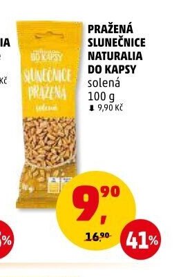 PRAŽENÁ SLUNEČNICE NATURALIA DO KAPSY solená 100 g