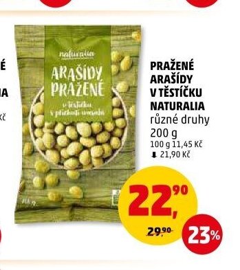 PRAŽENÉ ARAŠÍDY V TĚSTÍČKU NATURALIA různé druhy 200 g