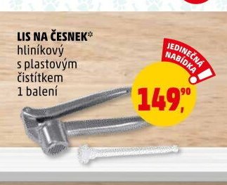 LIS NA ČESNEK hliníkový s plastovým čistítkem