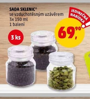SADA SKLENIC se vzduchotěsným uzávěrem
