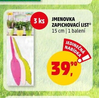 JMENOVKA ZAPICHOVACÍ LIST