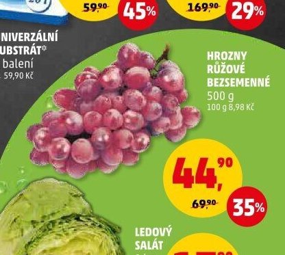 Hrozny růžové bezsemenné