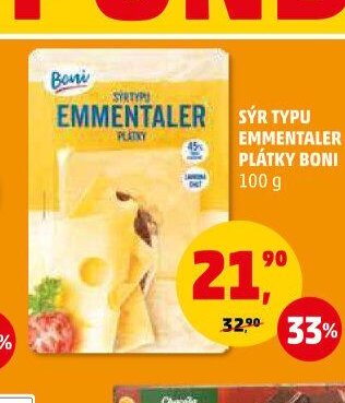 SÝR TYPU EMMENTALER PLÁTKY BONI