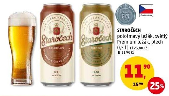 Pivo polotmavý ležák Staročech