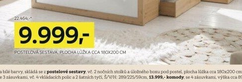 Postelová sestava, plocha lůžka cca 180x200 cm