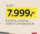 Postel, plocha lůžka cca 160x200 cm
