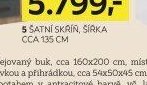 Šatní skříň, šířka cca 135 cm