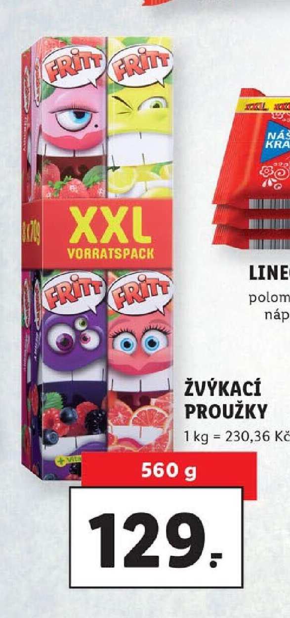 Fritt Žvýkací proužky XXL