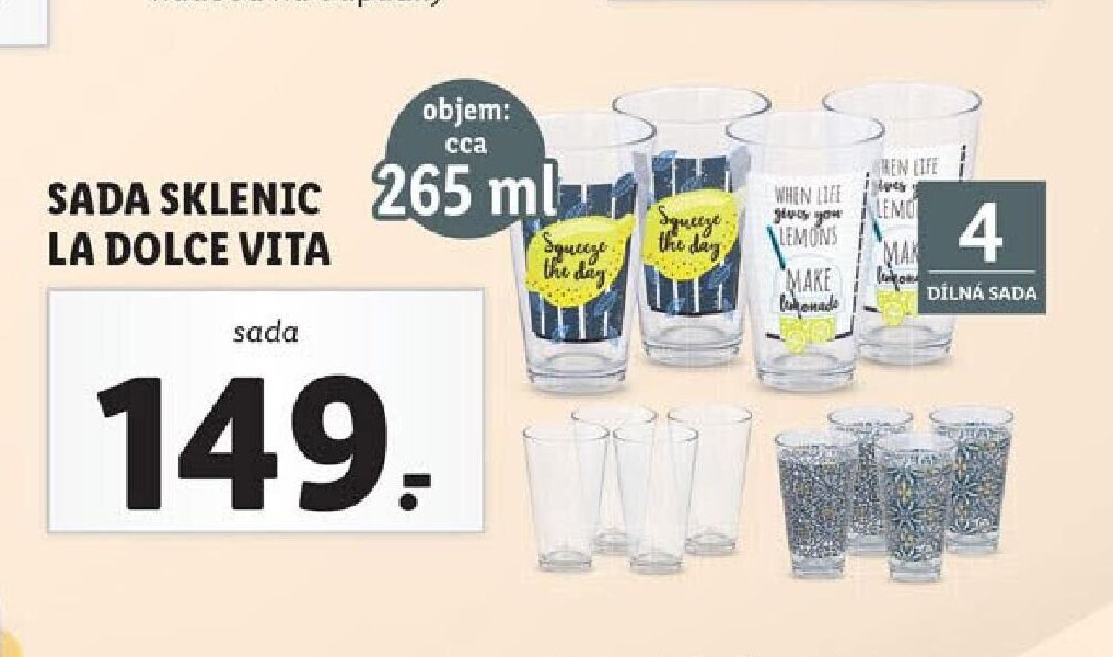 Sada sklenic La Dolce Vita