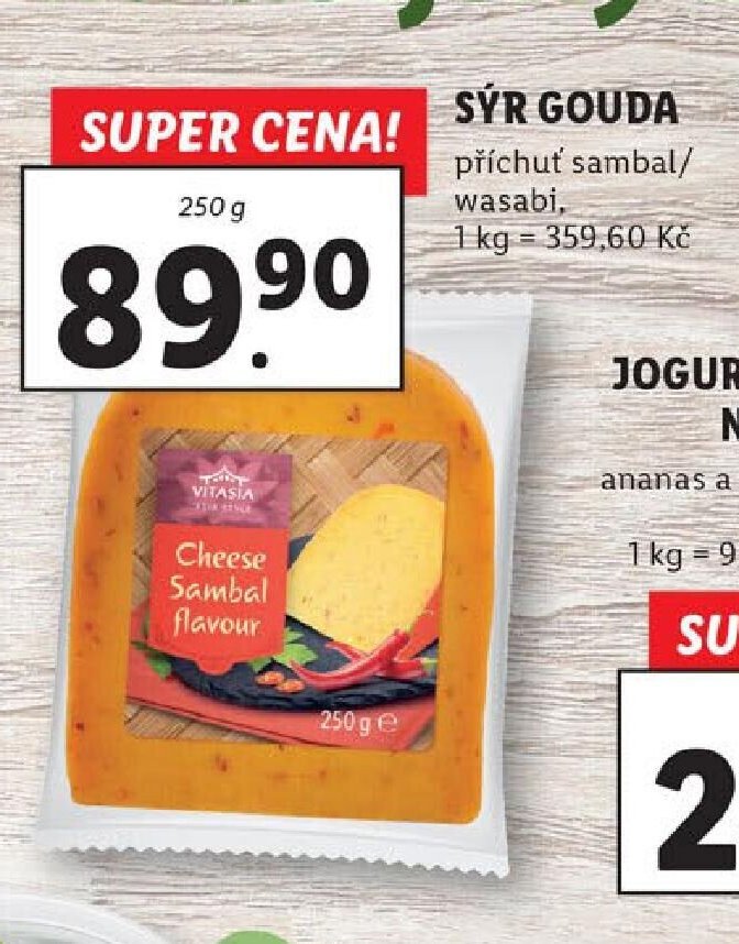 Sýr Gouda, příchuť sambal / wasabi