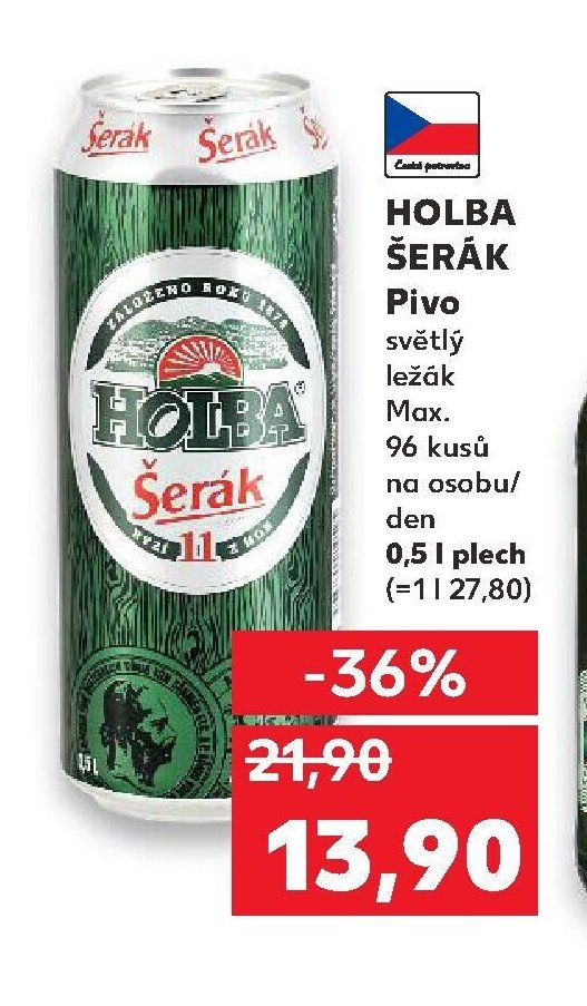 Holba Šerák pivo světlý ležák 0,5 l plech