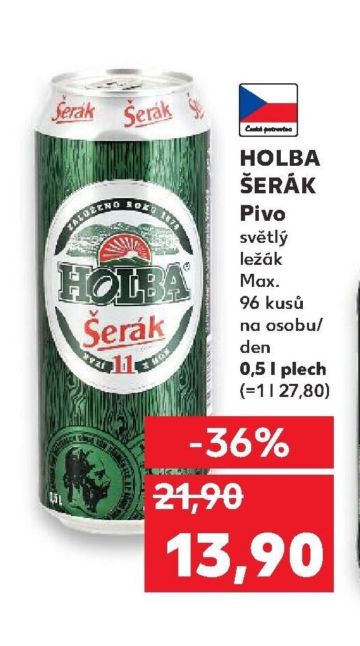 Holba Šerák Pivo světlý ležák 0,5 l plech
