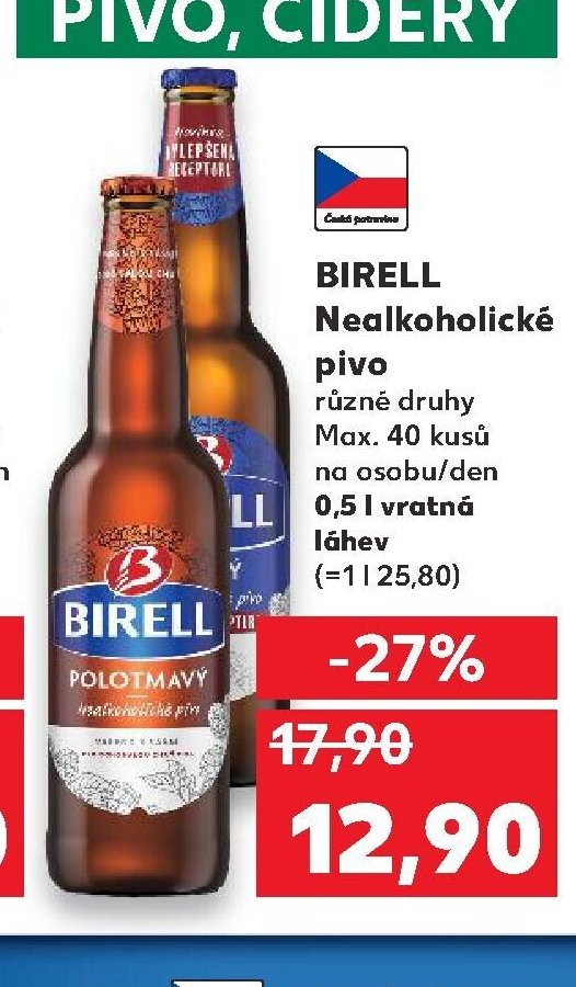 Birell Nealkoholické pivo 0,5 l vratná láhev