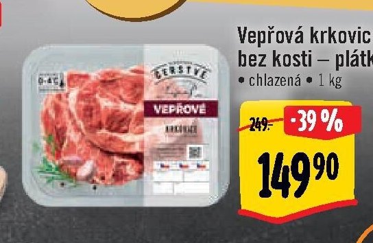 Vepřová krkovice bez kosti – plátky